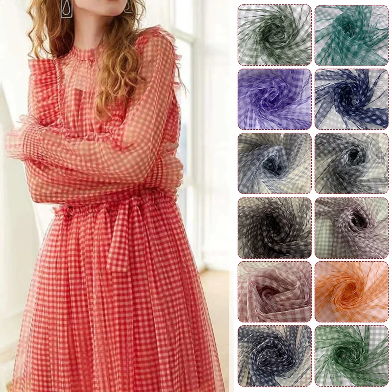 Sewing Batik - 90x150 سنتيمتر تحقق شبكة النسيج فستان