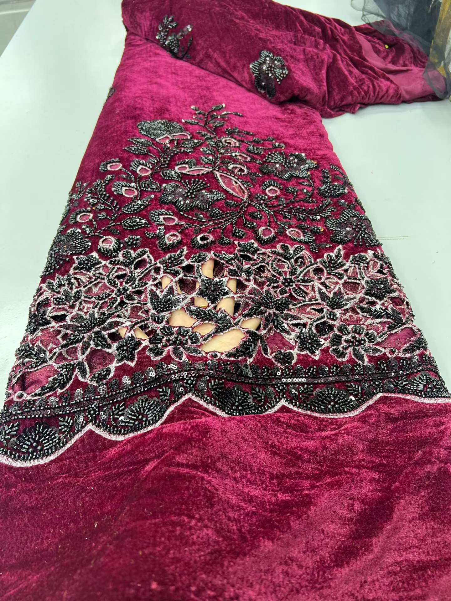 Sewing Velvet Fabric - قماش دانتيل مخملي نيجيري أفريقي 2026