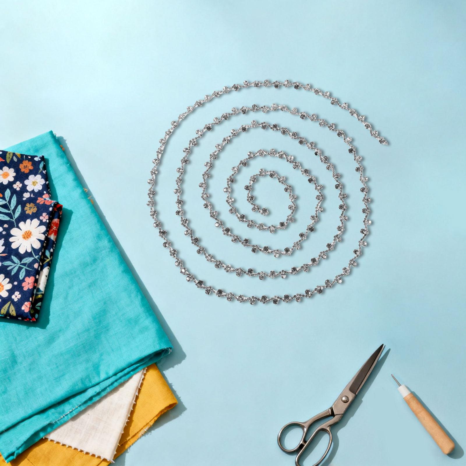 Sewing Roll - شريط كريستال مرصع بالأحجار اللامعة للخياطة،