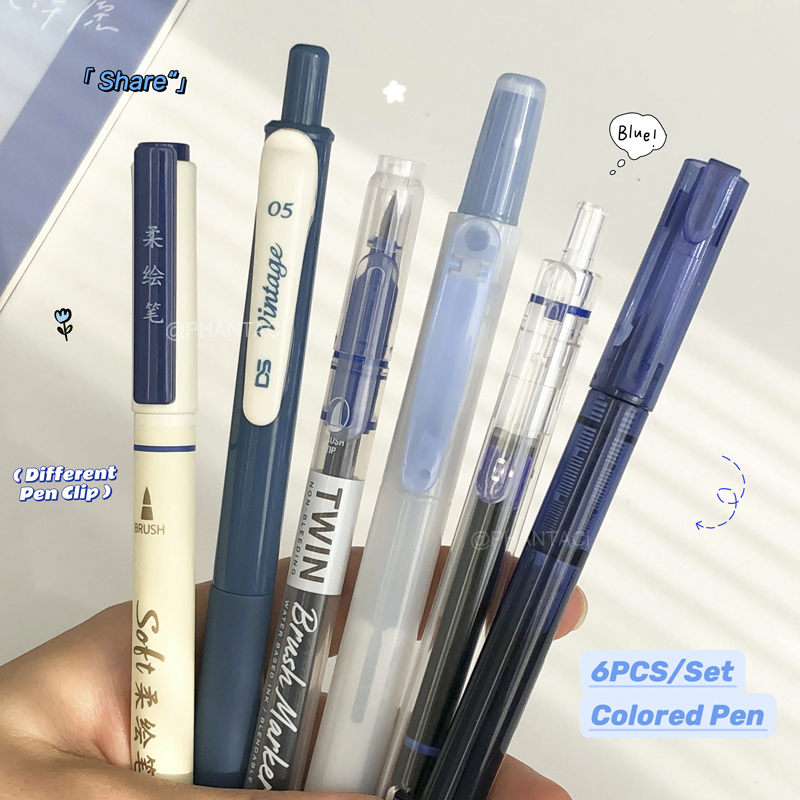Pentel Pen Energel - 6 قطع أقلام خط ملونة متعددة