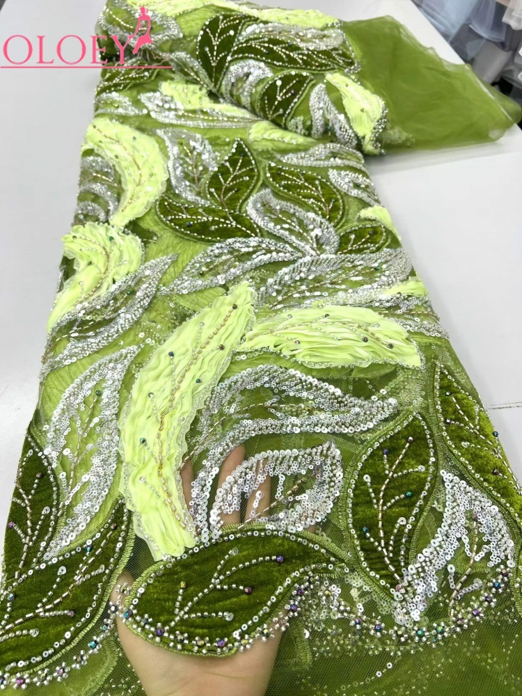 Sewing Velvet Fabric - قماش دانتيل فاخر من OLOEY مزين