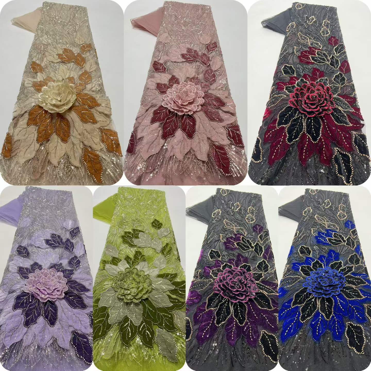 قماش دانتيل أفريقي فاخر مزين ب - مراجعة Sewing Velvet Fabric وسعره
