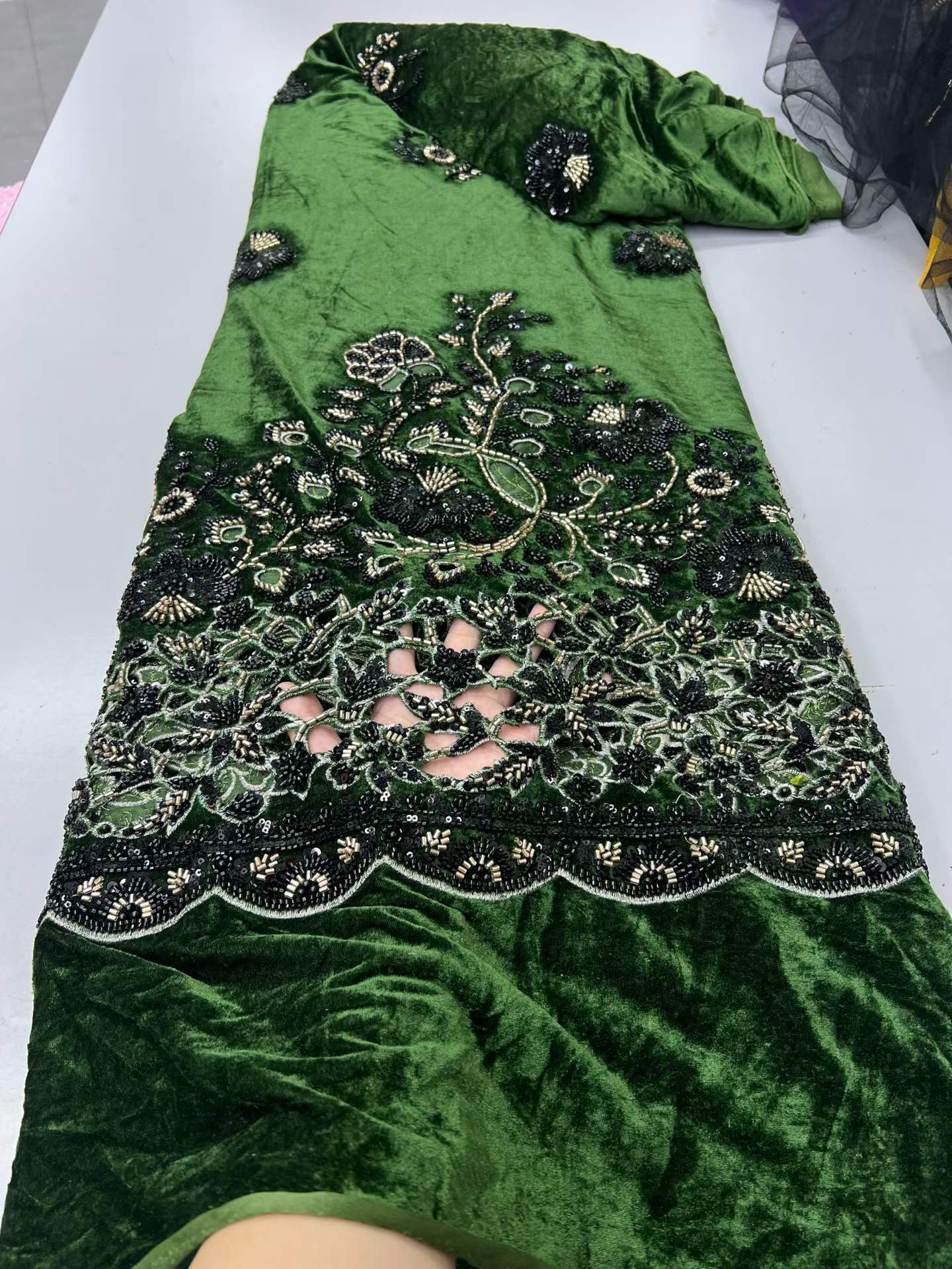 قماش دانتيل مخملي نيجيري أفريق - مراجعة Sewing Velvet Fabric وسعره