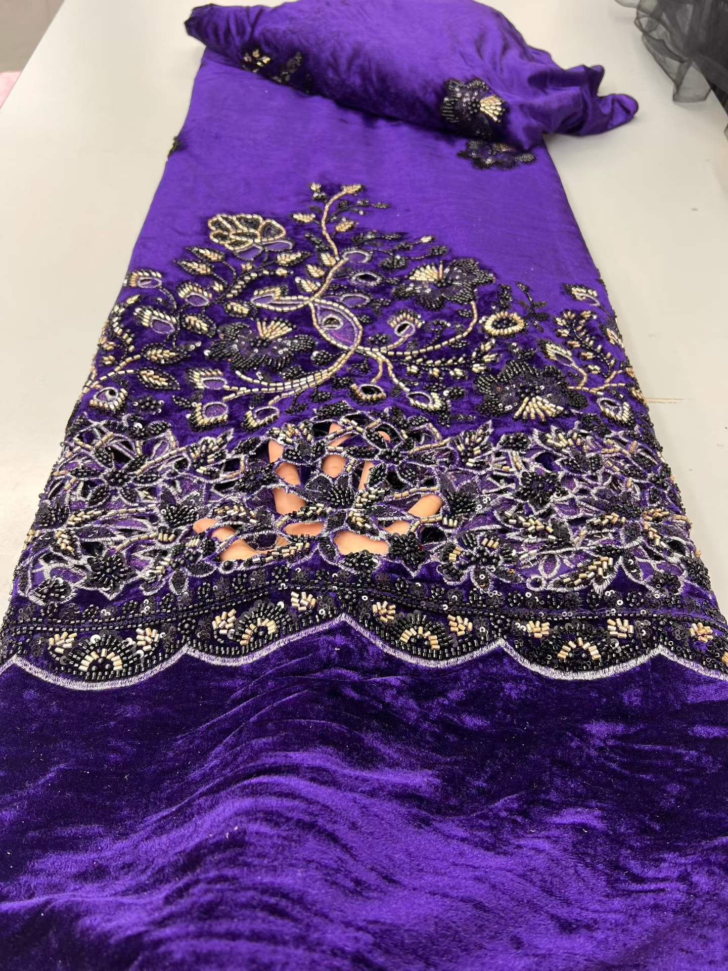 قماش دانتيل مخملي نيجيري أفريق - مراجعة Sewing Velvet Fabric وسعره